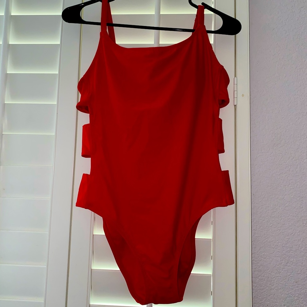 Shore & Shade Red Swimsuit